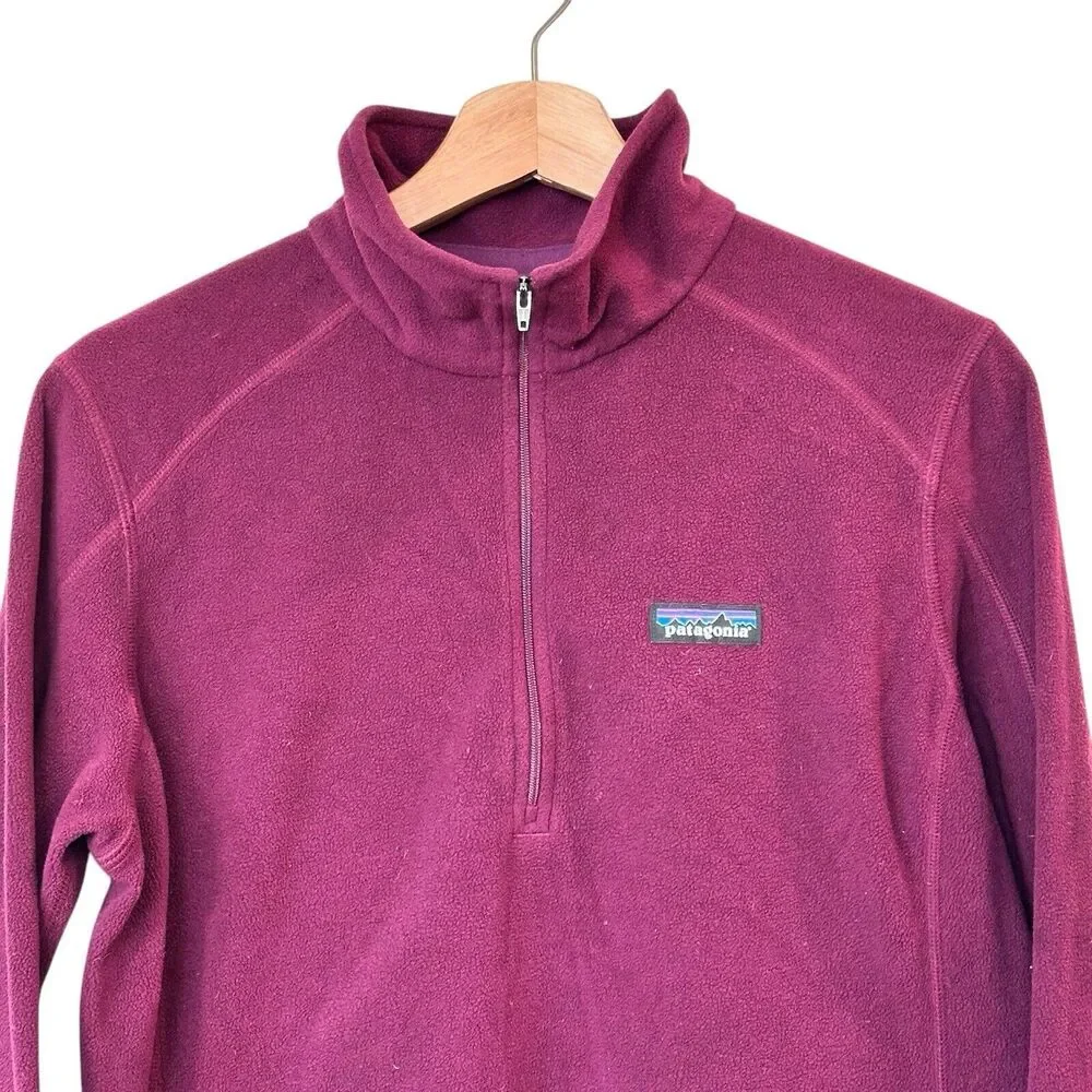 Patagonia Micro D 1/4 zip pullover fleece jacket in deep purple M